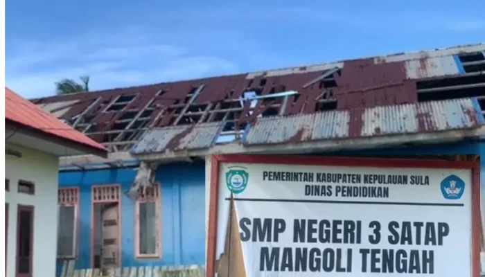 Atap Bocor, Ruang Kelas di SMP Negeri 3 Satap Mangoli Tengah Tak Layak Digunakan