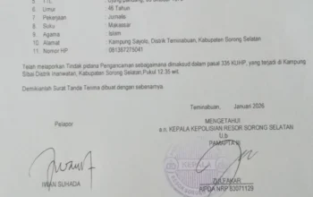 Polres Sorong Selatan Lambat Menangani Kasus Penyerangan Jurnalis