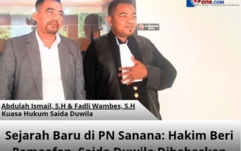 Majelis Hakim PN Sanana menjatuhkan putusan Pemaafan, Saida Duwila Dibebaskan