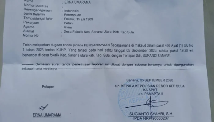 Preman Kampung Kembali Berulah, Diduga Mabuk Aniaya 2 Remaja: Dilaporkan Ke SPKT Polres Sula