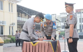 Polres Dumai Gelar Sertijab Dan Kenal Pamit Kasat Intelkam Serta Dua Kapolsek