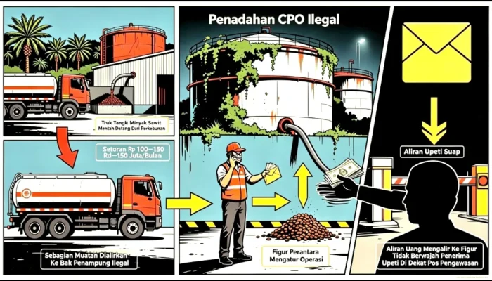 Dugaan Kuat Setoran Ratusan Juta Per Bulan: Rahasia Mengapa Penadahan CPO Ilegal Sinaga Mandoge Tetap Berdiri