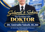 Pernah Jual Ikan, Panjar Kelapa, Hingga Jadi Buruh Kasar, Amirudin Yakseb Raih Gelar Doktor Dengan IPK 4,00